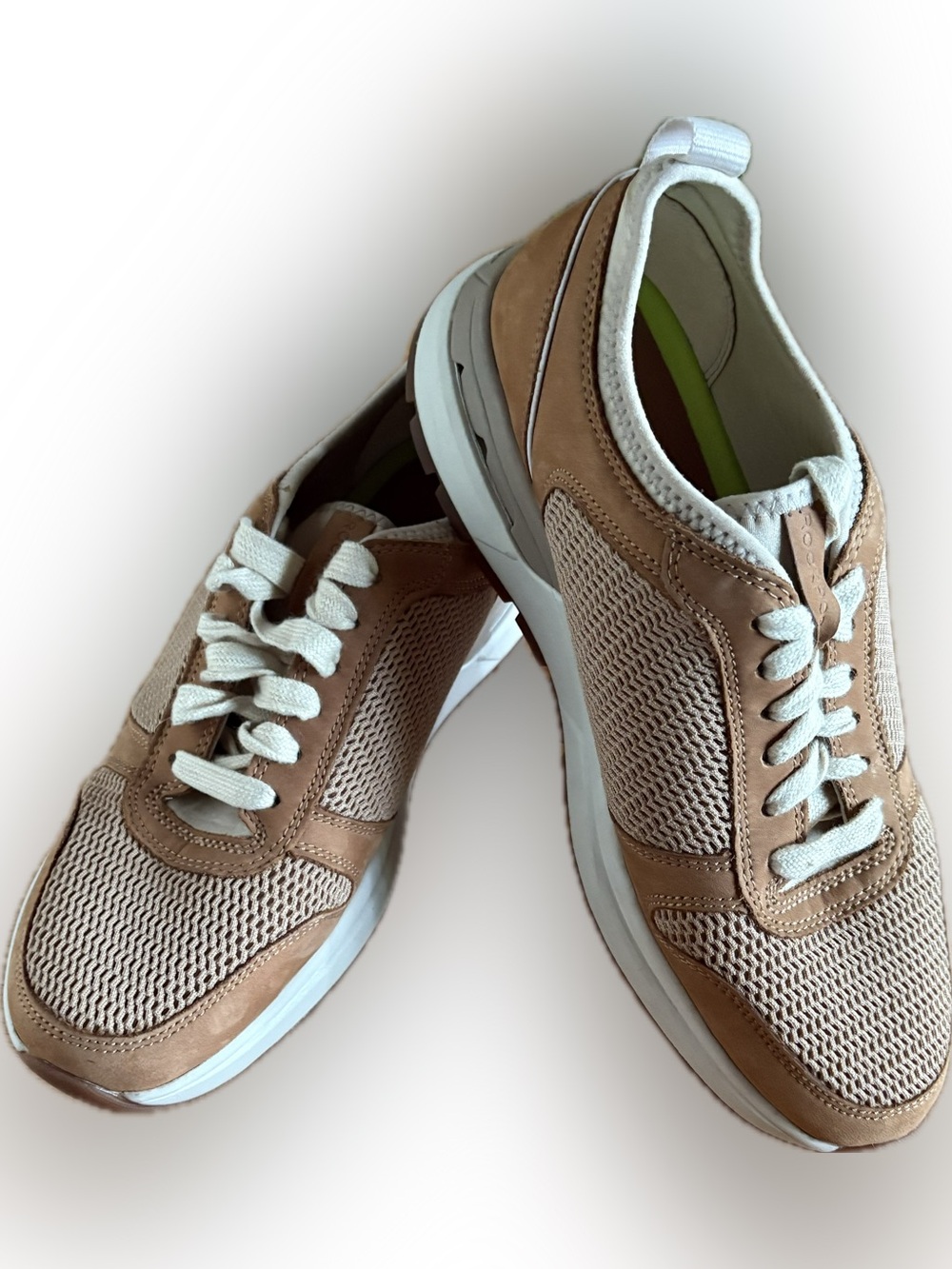 Rockport Women's Mesh & Suede Sneakers - Cream/Tan